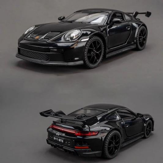 🏎️ Miniatura Porsche 911 GT3 RS 1:32 – Carro Esportivo de Liga Metálica com Som e Luz | Modelo Colecionável | Presente Infantil e Adulto