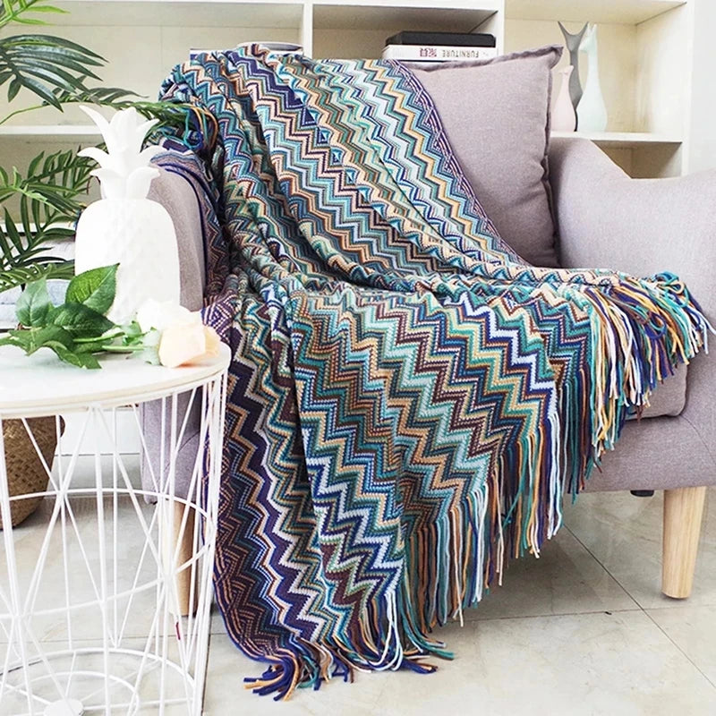 Cobertor Boho Estilo Étnico – Decoração Aconchegante e Vibrante para Seu Lar!