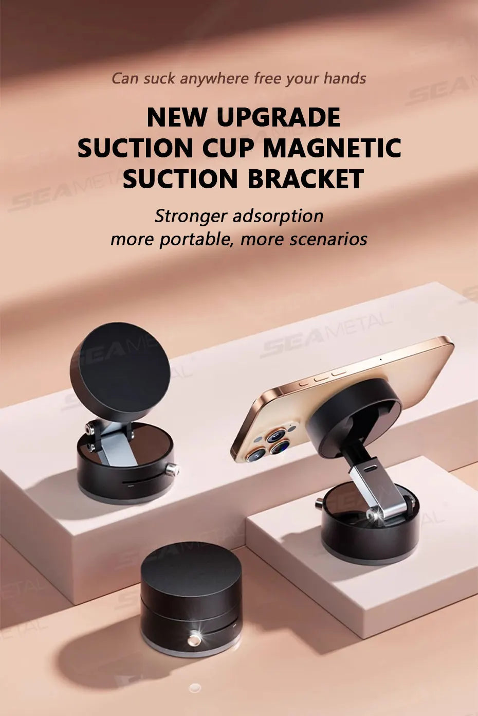 Suporte Magnético SEAMETAL para Celular – Fixação Forte e Estável