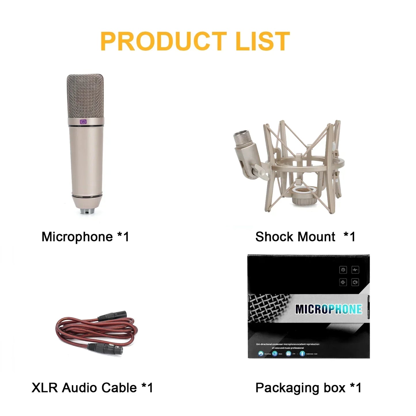 Condenser Microphone – Microfone Profissional para Gravação, Podcasting, Voz e Transmissão Ao Vivo