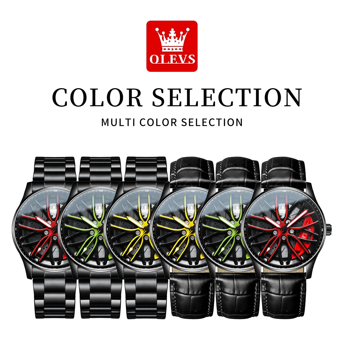 OLEVS Relógio de Luxo Masculino com Design de Roda - Resistente à Água, Estiloso e Durável