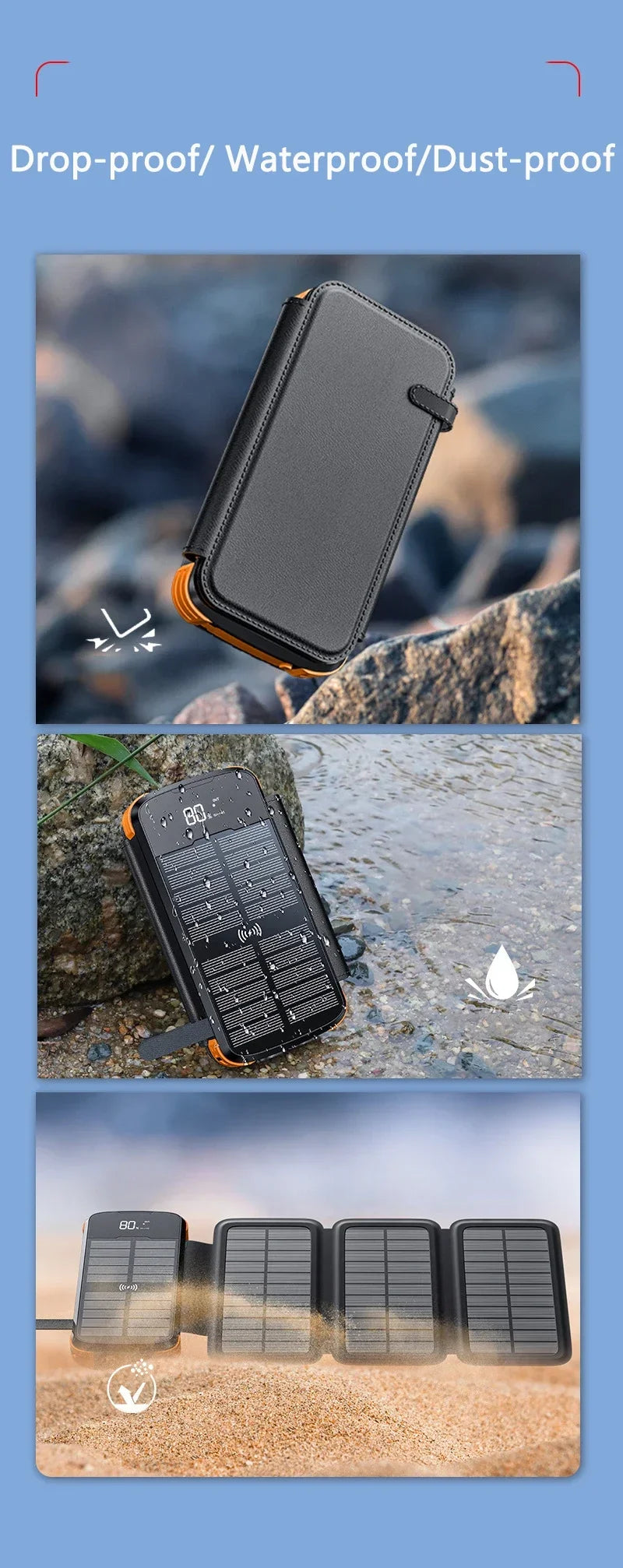 Power Bank Solar 43800mAh – Energia Infinita para Seus Dispositivos!