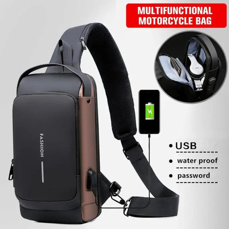 Bolsa Masculina Anti-Furto com Carregamento USB!