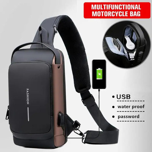 Bolsa Masculina Anti-Furto com Carregamento USB!