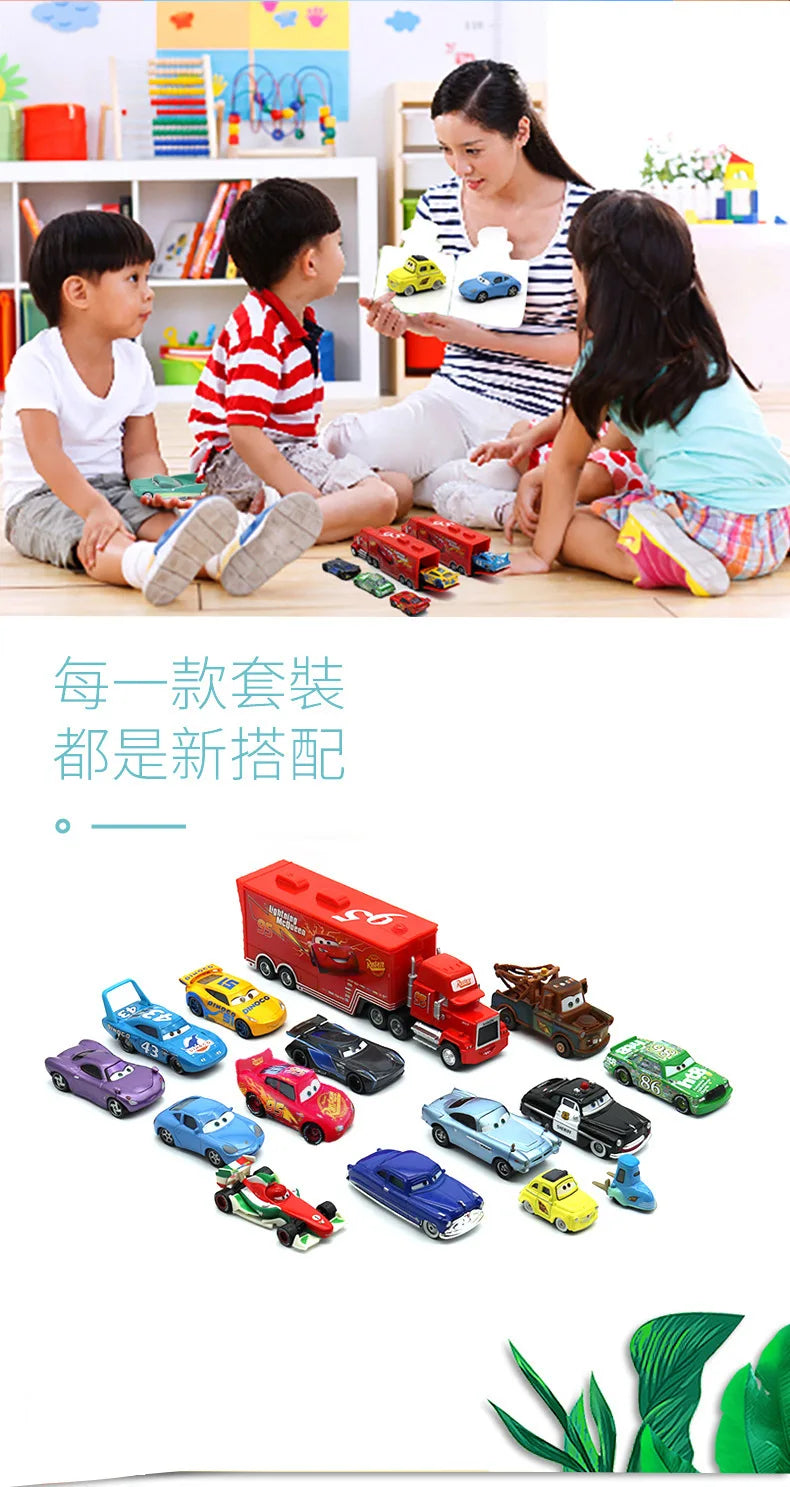 🏎️ Miniaturas Disney Pixar Cars 3 – Kit Metal Diecast 1:55 (Relâmpago McQueen, Mater, Jackson Storm e Mais)