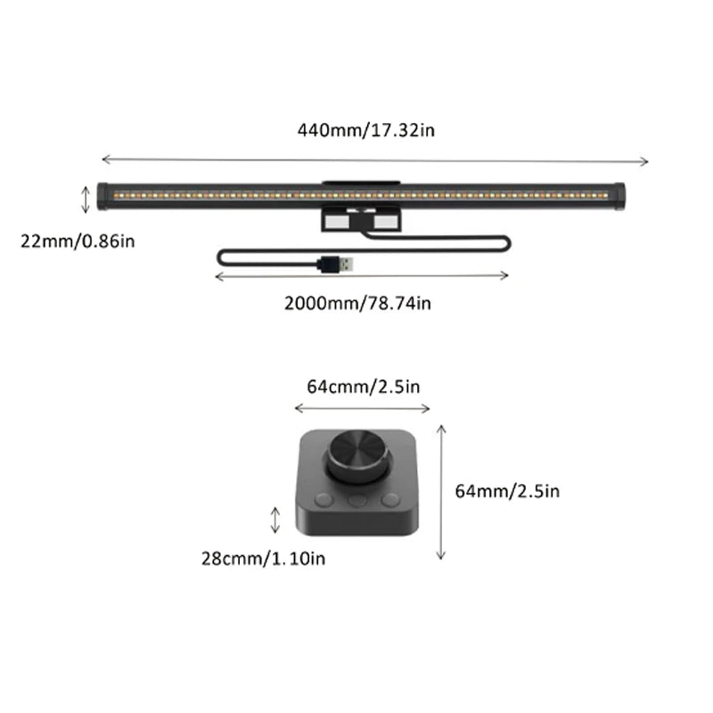 LED Monitor Light Bar for Computer Screen - RGB Atmosphere Table Lamp (44cm)