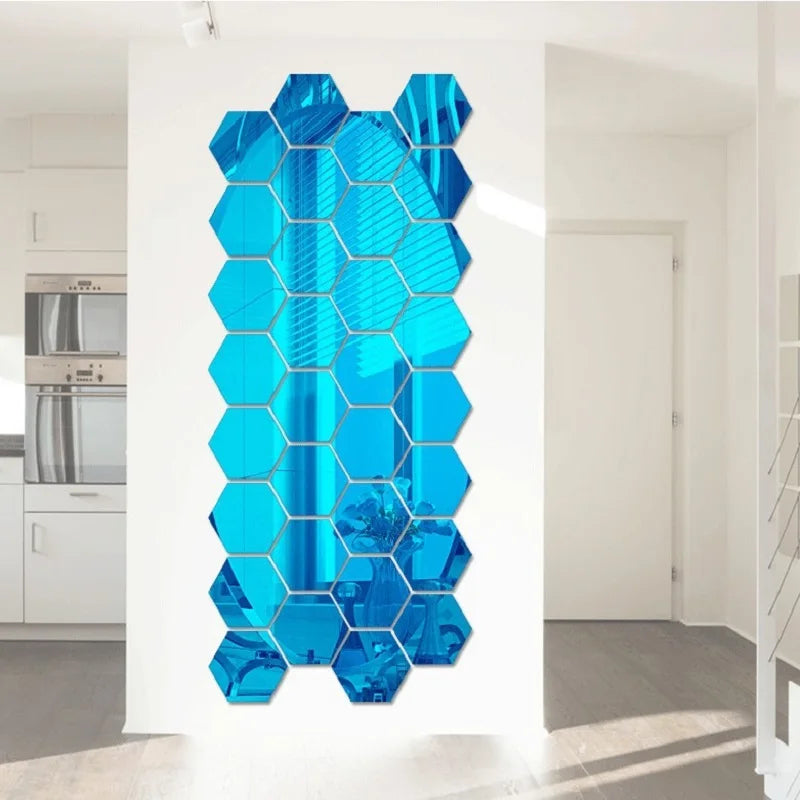 Adesivo de Espelho 3D Hexagonal para Parede - Decoração Moderna e Personalizada