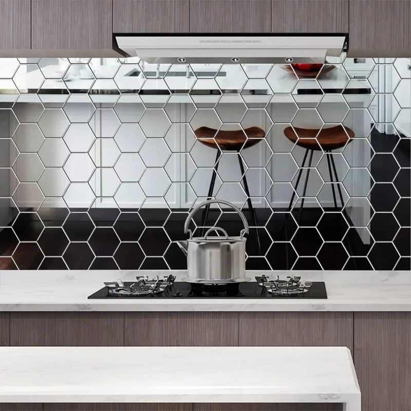 Adesivo de Espelho 3D Hexagonal para Parede - Decoração Moderna e Personalizada