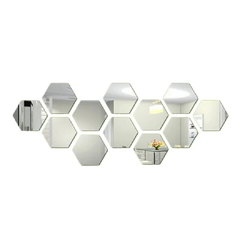 Adesivo de Espelho 3D Hexagonal para Parede - Decoração Moderna e Personalizada