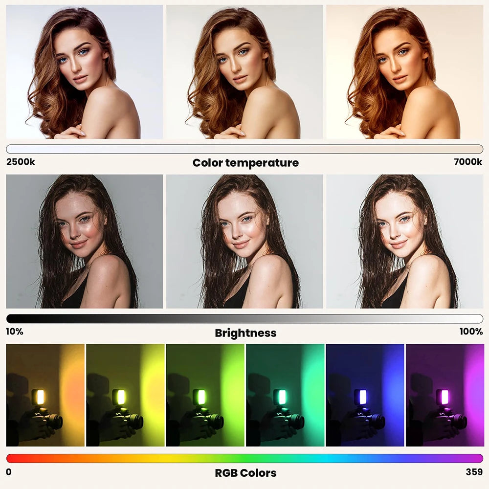 Mini RGB Video Light - Iluminação Profissional Compacta