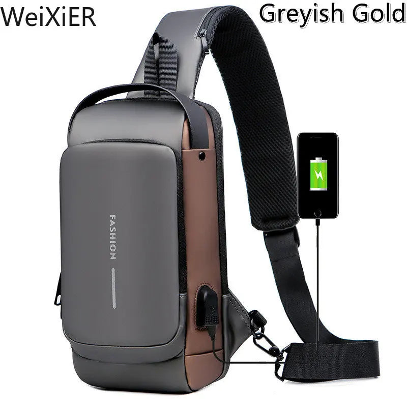 Bolsa Masculina Anti-Furto com Carregamento USB!
