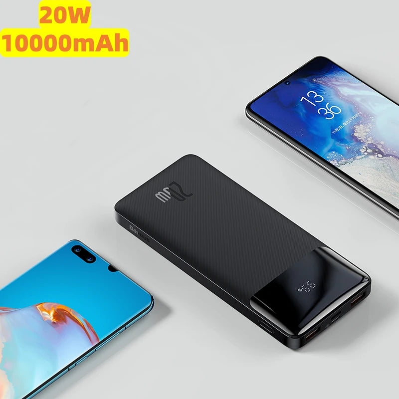 Baseus 30000mAh Power Bank Portable Charger External Battery Fast Charging Pack Powerbank For POCO Xiaomi mi PoverBank