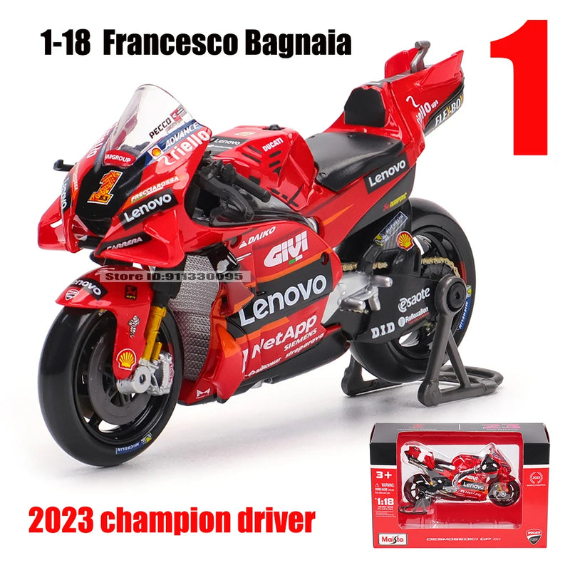 🏍️ Miniatura Moto Yamaha Factory Racing Team 2022 1:18 Maisto – Modelos #21 Morbidelli e #20 Quartararo (Diecast)