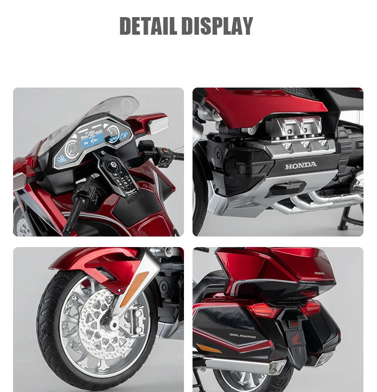 1:11 Honda Gold Wing GL800 2021 Alloy Die Cast Motorcycle Model Vehicle Collection Sound and Light Off Road Autocycle Toys Car