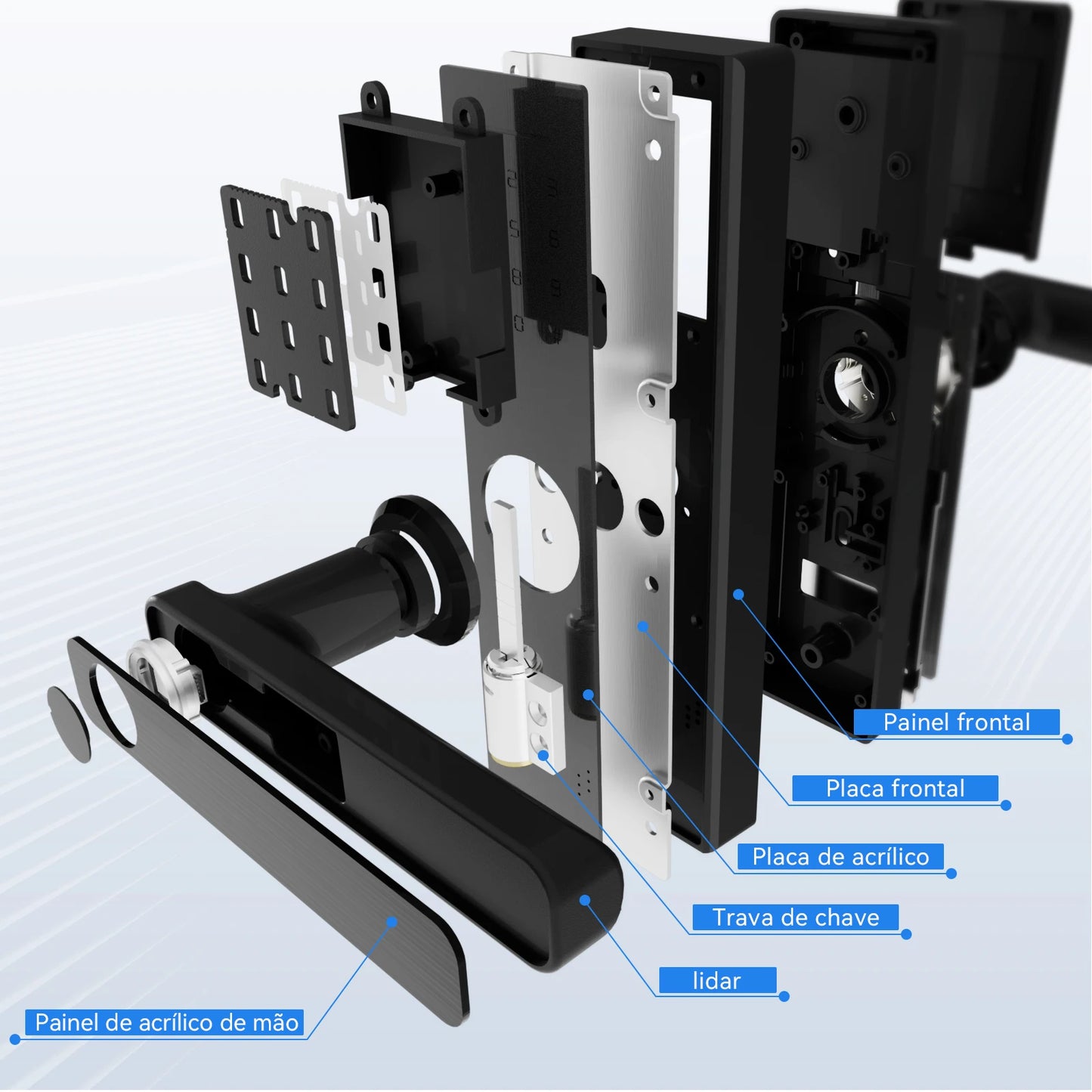 Fechadura Digital Tuya X1 Wi-Fi com Câmera, Biometria e Reconhecimento de Veia | Desbloqueio por App, Senha, Cartão e Chave | IP66 à Prova d’Água