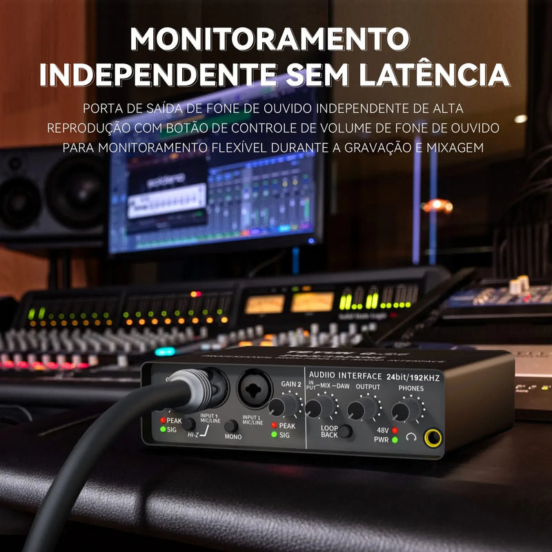 TEYUN Professional Sound Card Audio Mixer – Mixer de Áudio para Estúdio e Gravação ao Vivo