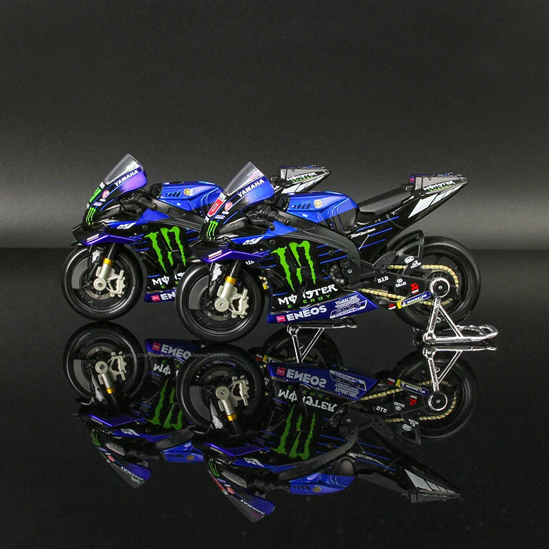 🏍️ Miniatura Moto Yamaha Factory Racing Team 2022 1:18 Maisto – Modelos #21 Morbidelli e #20 Quartararo (Diecast)