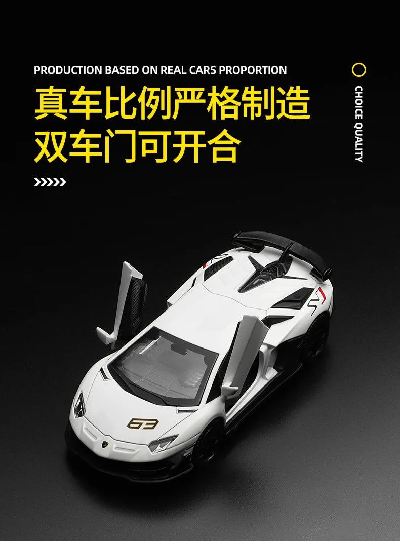 🏎️ Miniatura MSZ 1:36~1:47 Lamborghini Aventador SVJ 63, BMW X5 M, M6 GT3 e Volkswagen – Carros Colecionáveis em Liga Metálica com Caixa Acrílica