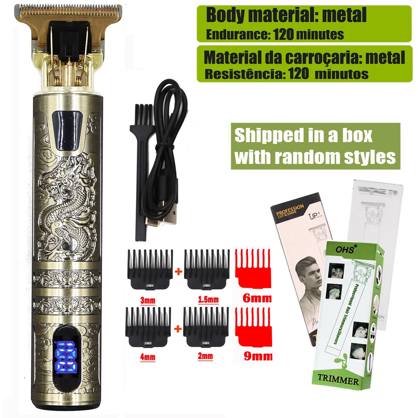 T9 Hair Clipper – Corte Preciso e Confortável para o Homem Moderno!