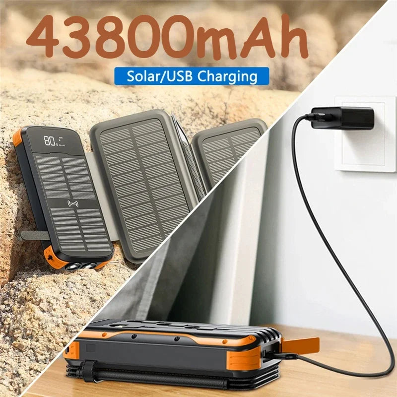 Power Bank Solar 43800mAh – Energia Infinita para Seus Dispositivos!