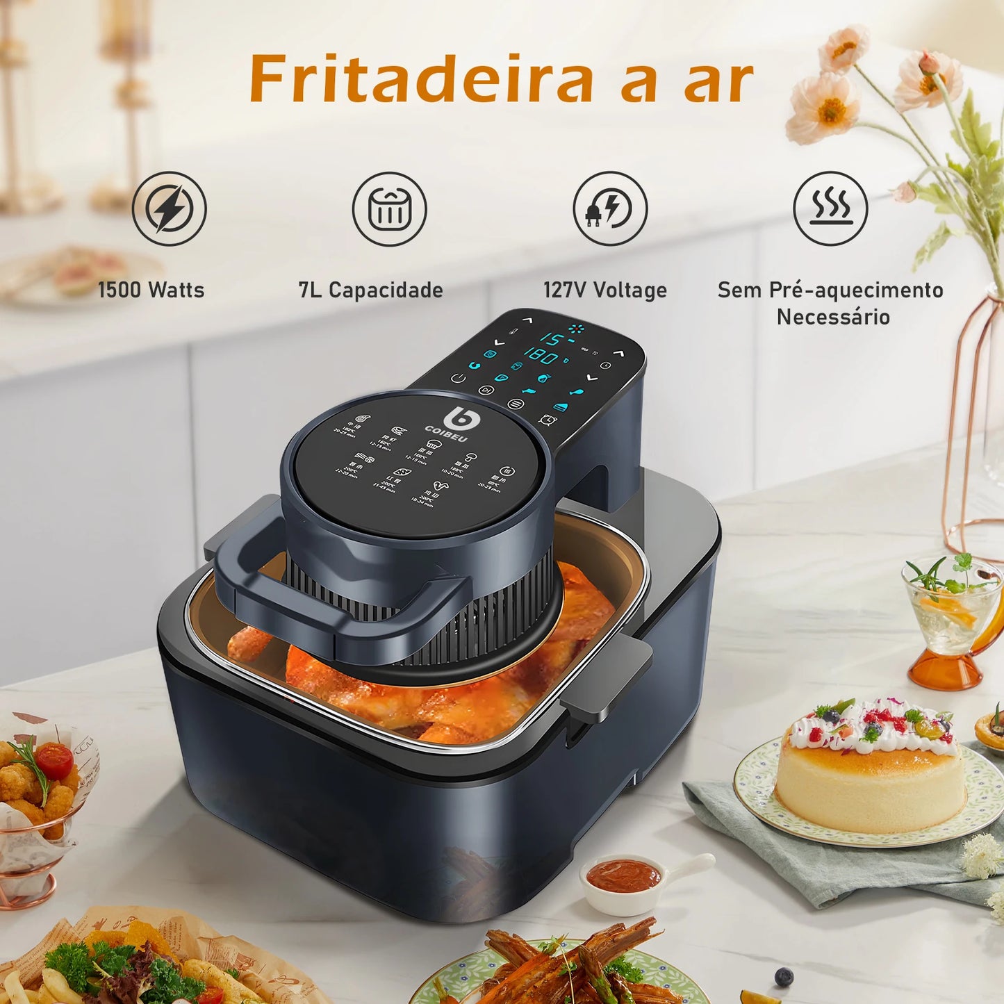 Air Fryer 7L 220V – Fritadeira Elétrica Sem Óleo