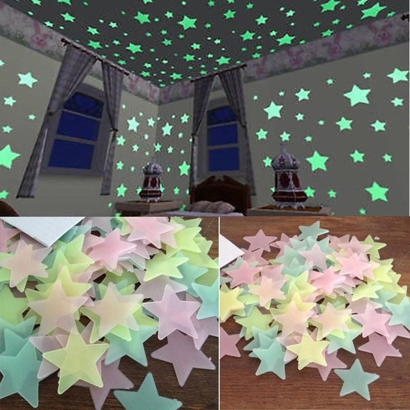 Adesivos Fluorescentes de Estrelas – Transforme Seu Quarto em um Céu Estrelado!