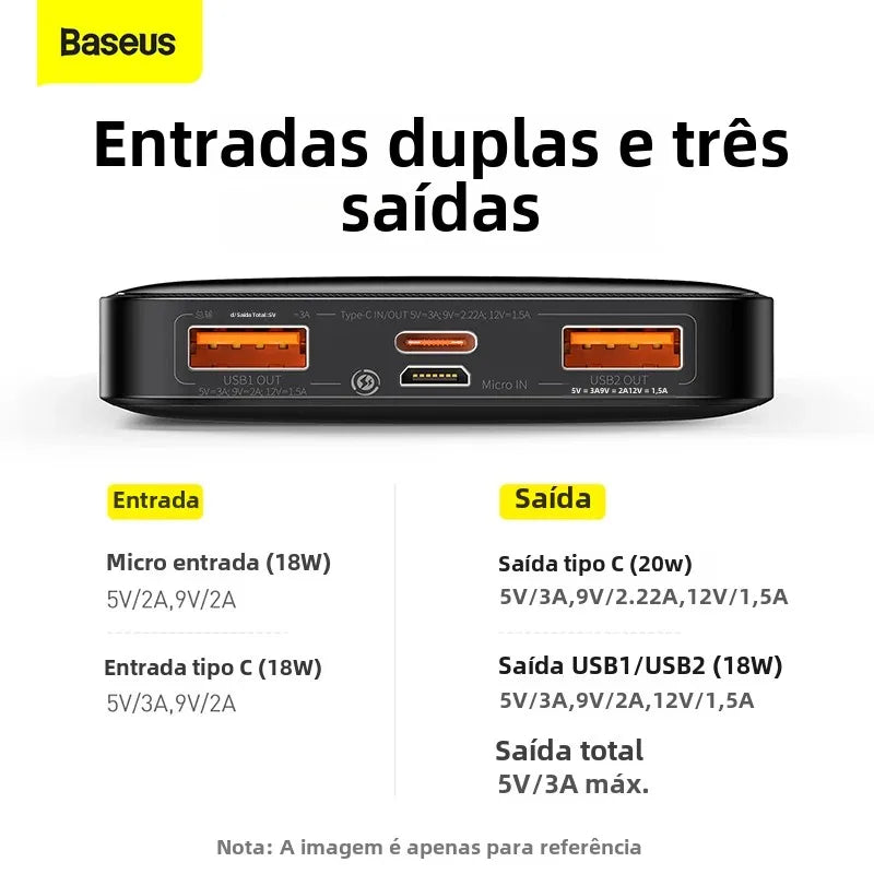 Baseus 30000mAh Power Bank Portable Charger External Battery Fast Charging Pack Powerbank For POCO Xiaomi mi PoverBank
