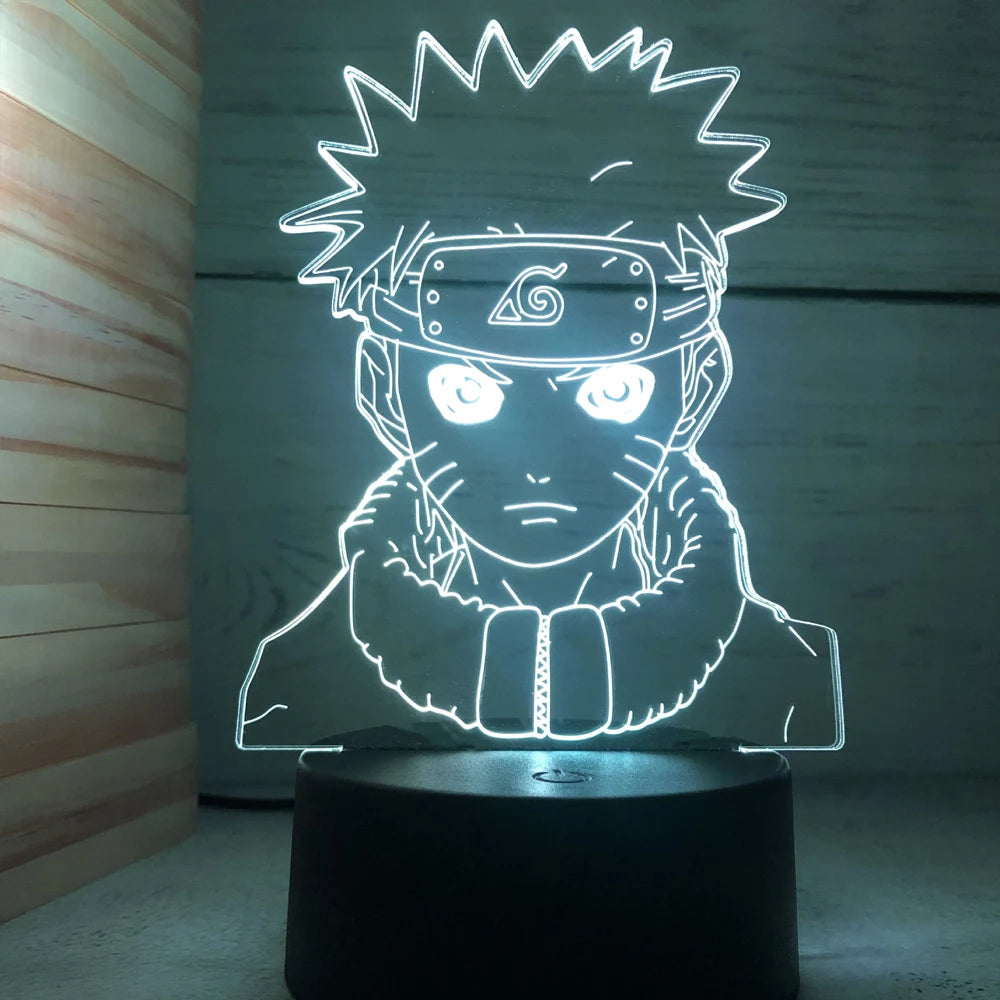 Lâmpada LED Naruto Uzumaki 3D - Akatsuki, Kakashi Hatake e Itachi Uchiha