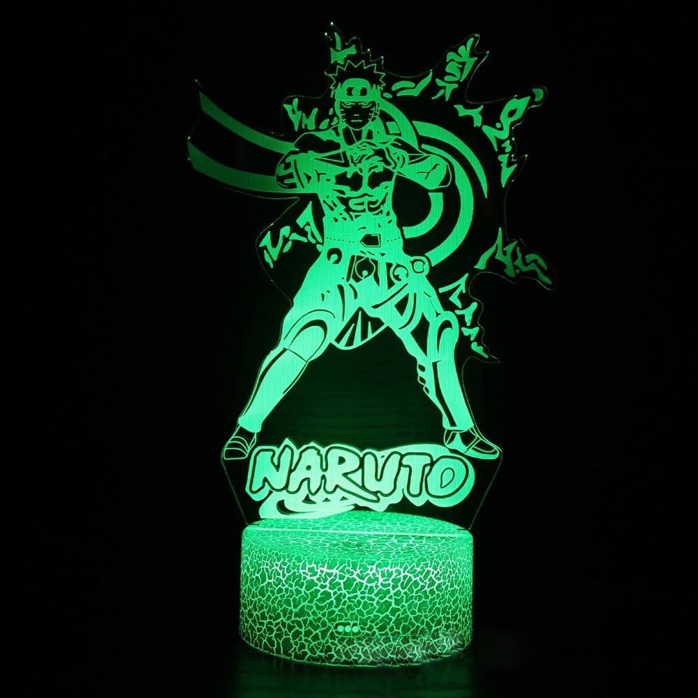 Lâmpada LED Naruto Uzumaki 3D - Akatsuki, Kakashi Hatake e Itachi Uchiha