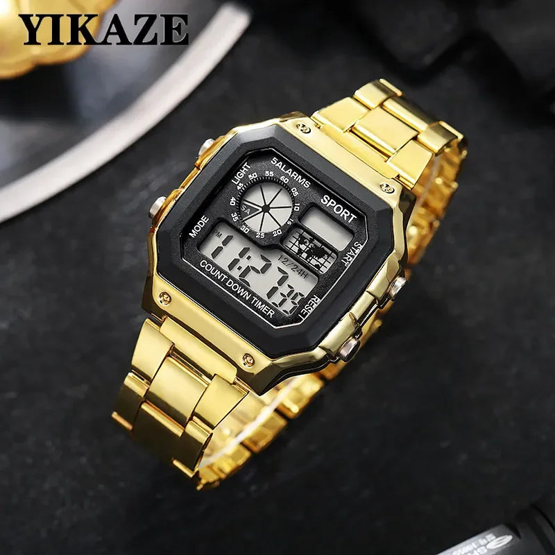 Relógio Esportivo Masculino YIKAZE Luxury Stainless Steel