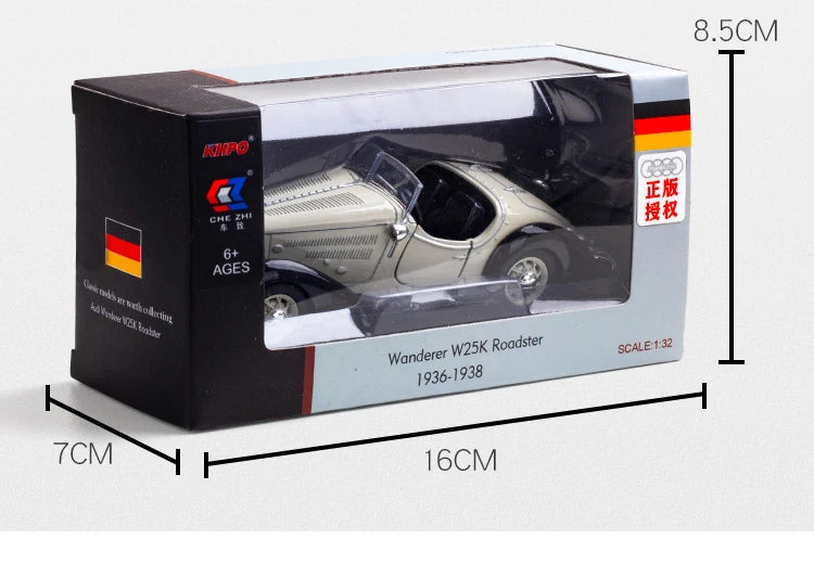 1: 32 WANDERER W25KROADSTER Alloy Car Model High Simulation Diecasts Toy With Sound and Light Pull Back Vehicles Decoration Toys