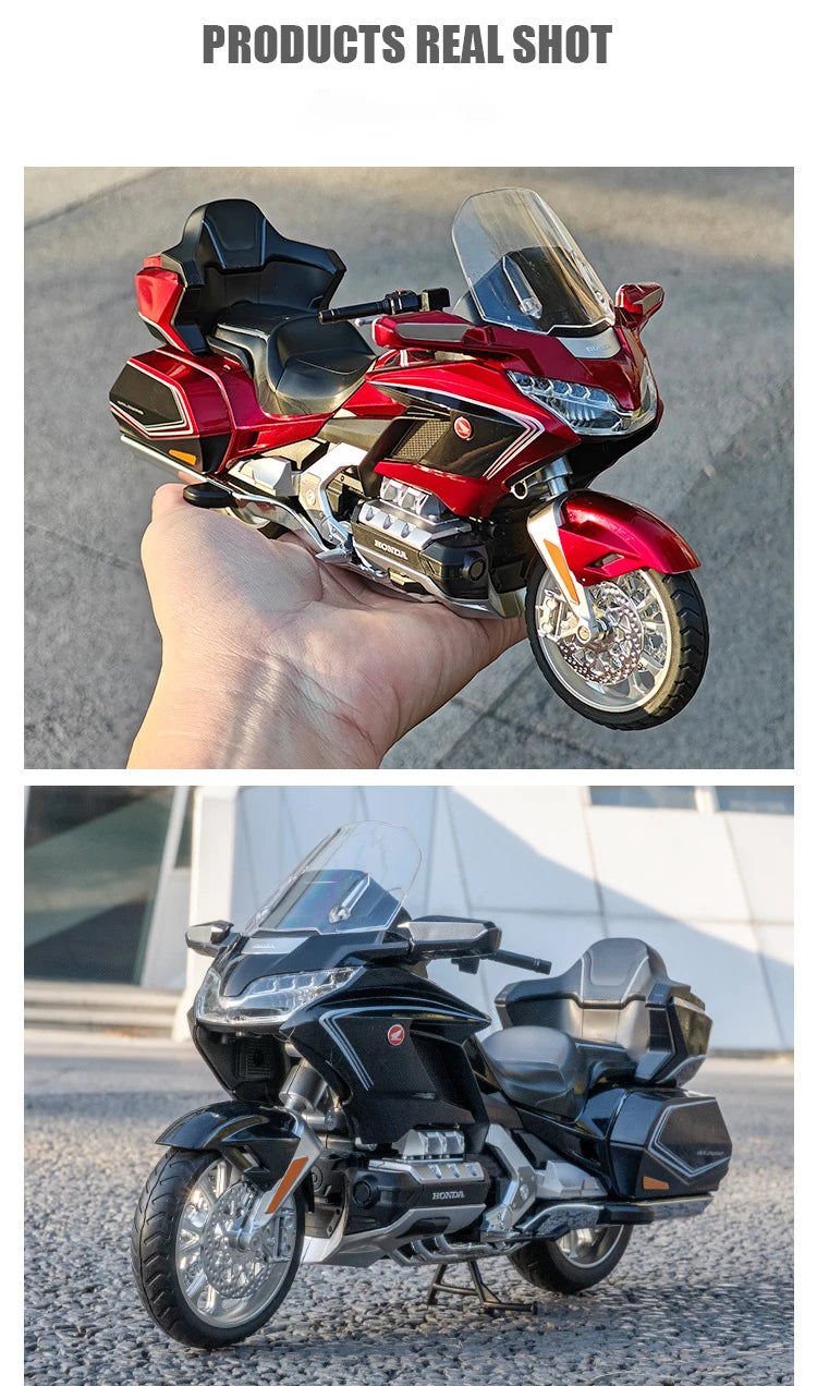 1:11 Honda Gold Wing GL800 2021 Alloy Die Cast Motorcycle Model Vehicle Collection Sound and Light Off Road Autocycle Toys Car