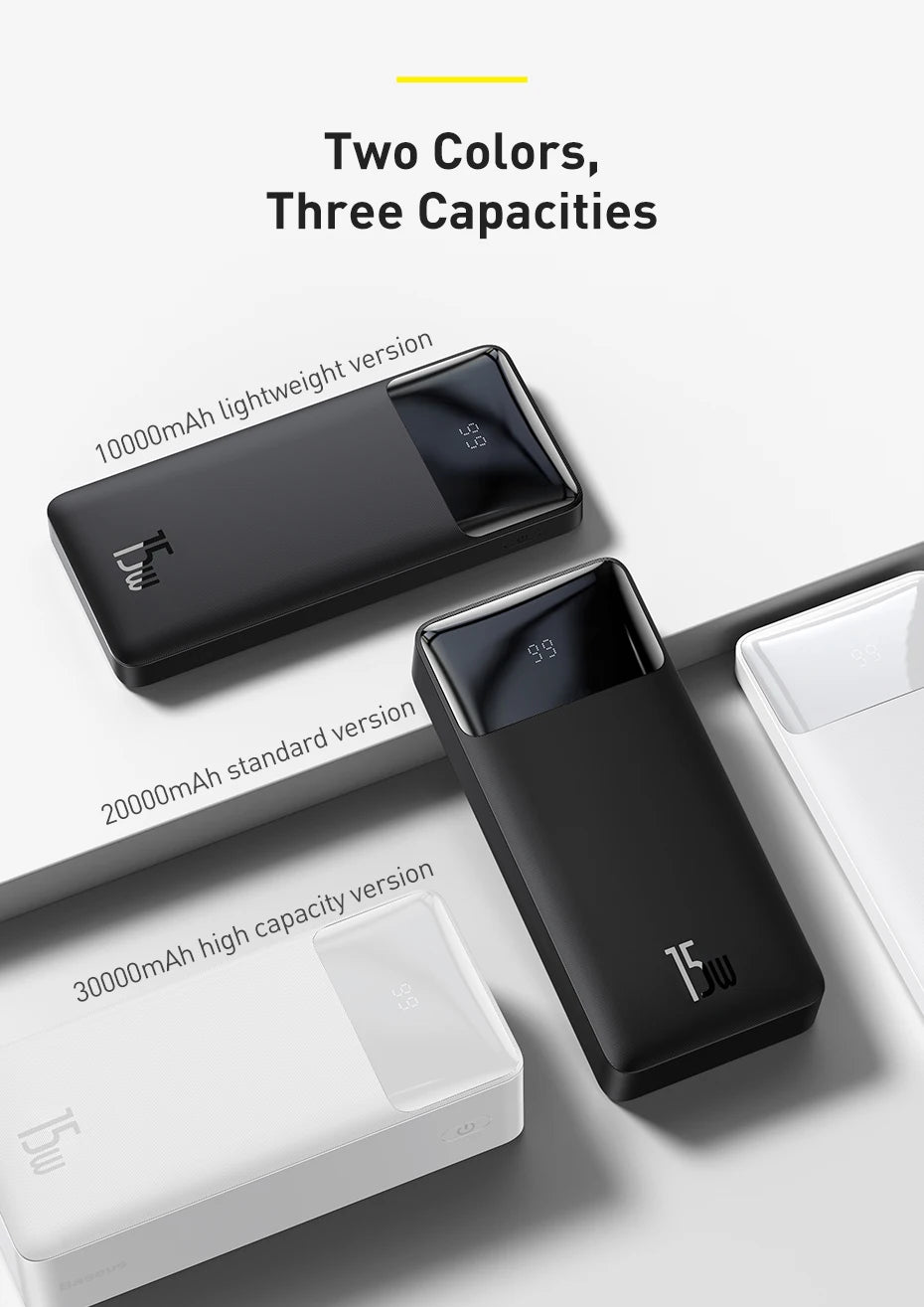 Baseus 30000mAh Power Bank Portable Charger External Battery Fast Charging Pack Powerbank For POCO Xiaomi mi PoverBank