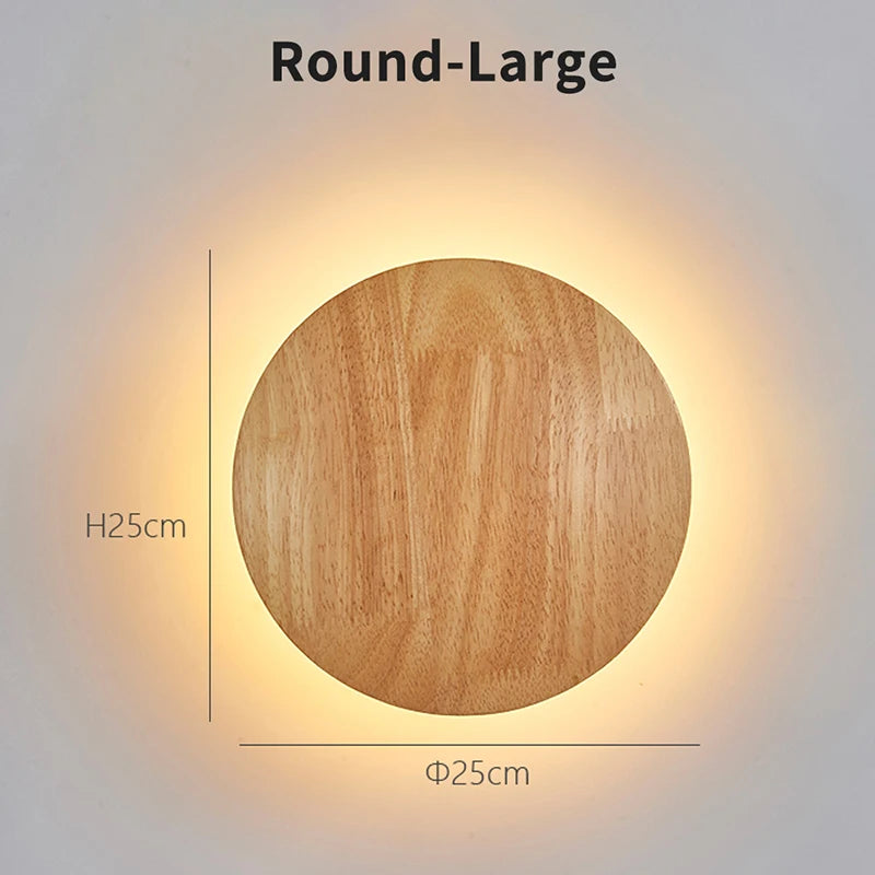 ShineSoul LED Wooden Wall Lamp – Iluminação Moderna para Seu Ambiente