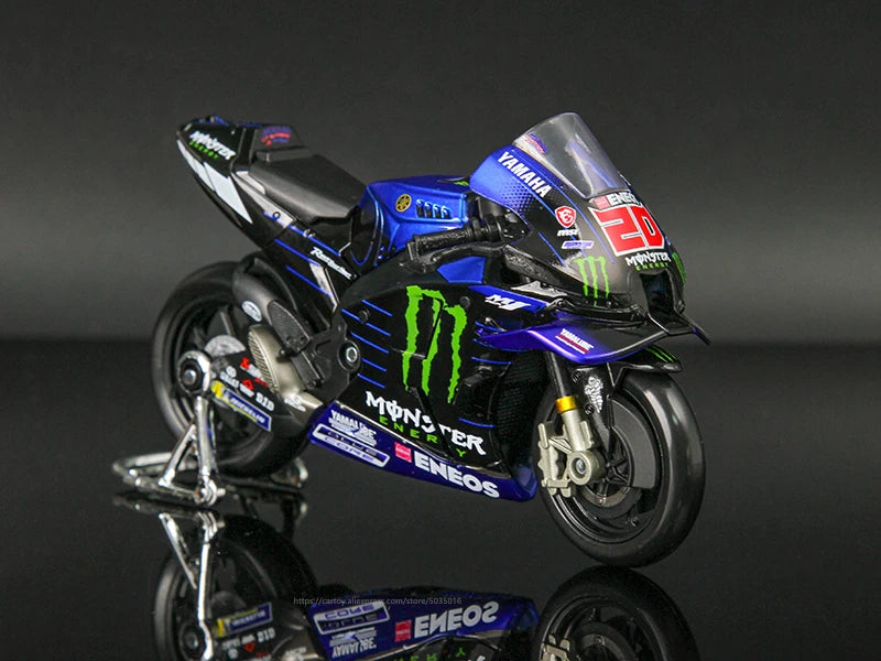 🏍️ Miniatura Moto Yamaha Factory Racing Team 2022 1:18 Maisto – Modelos #21 Morbidelli e #20 Quartararo (Diecast)