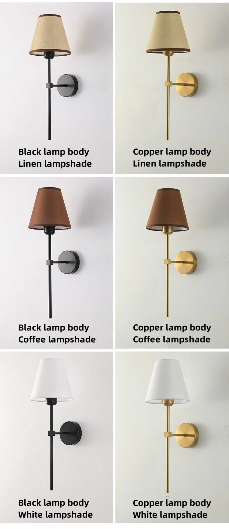 Luminária de Parede LED Americana E27 - Estilo Retrô para Quarto, Corredor e Banheiro