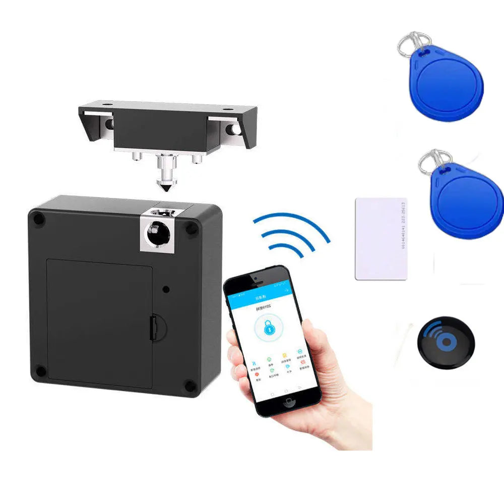 Fechadura Eletrônica Invisível para Gavetas com RFID – Smart Lock com Cartão e Controle por App | Instalação Fácil e Segurança Discreta para Móveis e Armários