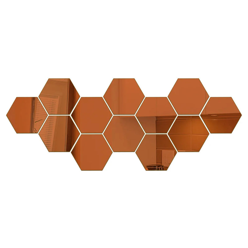 Adesivo de Espelho 3D Hexagonal para Parede - Decoração Moderna e Personalizada