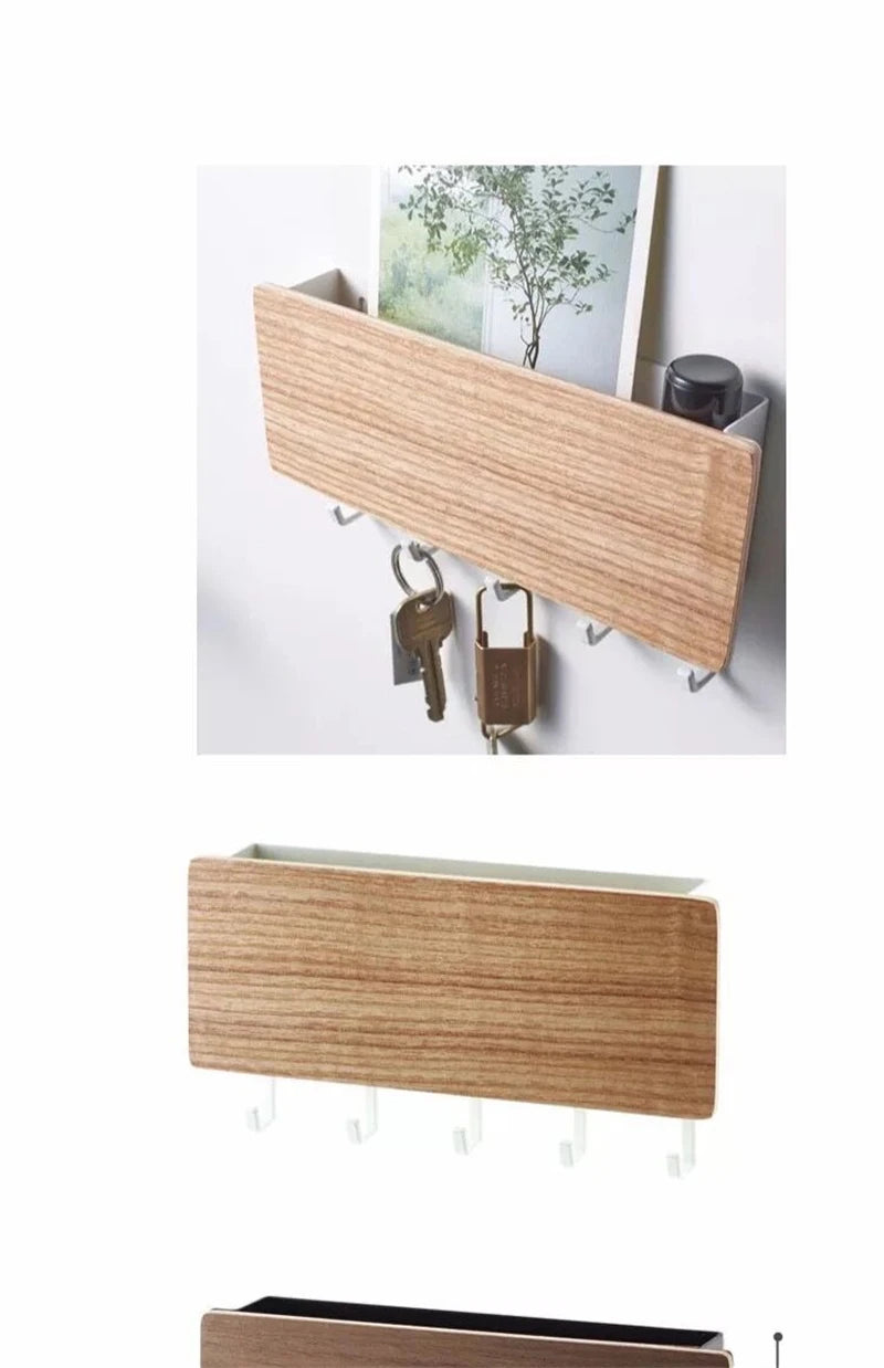 Porta-Chaves de Parede em Bambu com 6 Ganchos – Suporte Organizador Decorativo para Chaves, Casacos e Acessórios | Estilo e Funcionalidade no Seu Lar