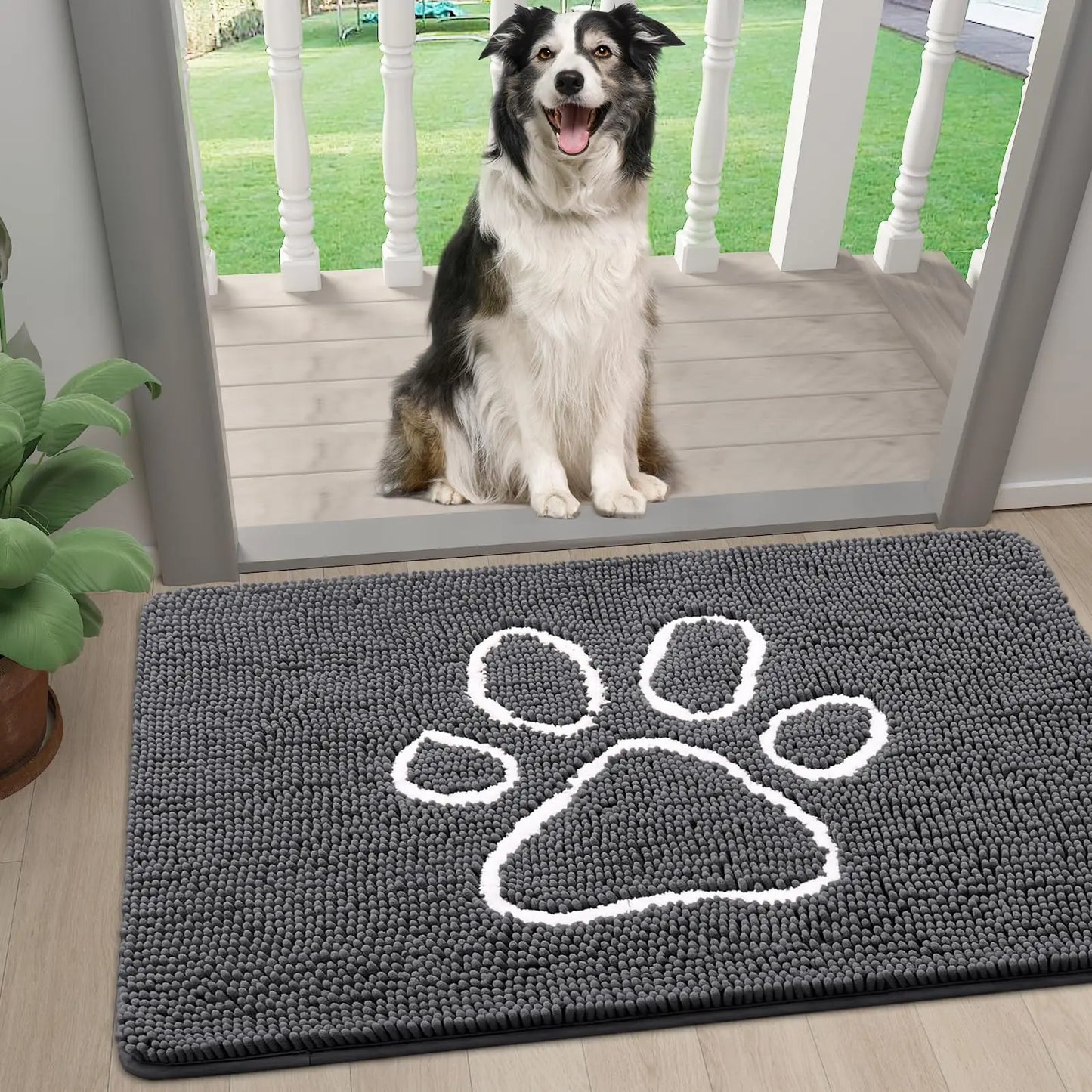 Tapete para Porta Olanly para Patas Sujas - Tapete Absorvente e Antiderrapante para Cachorros