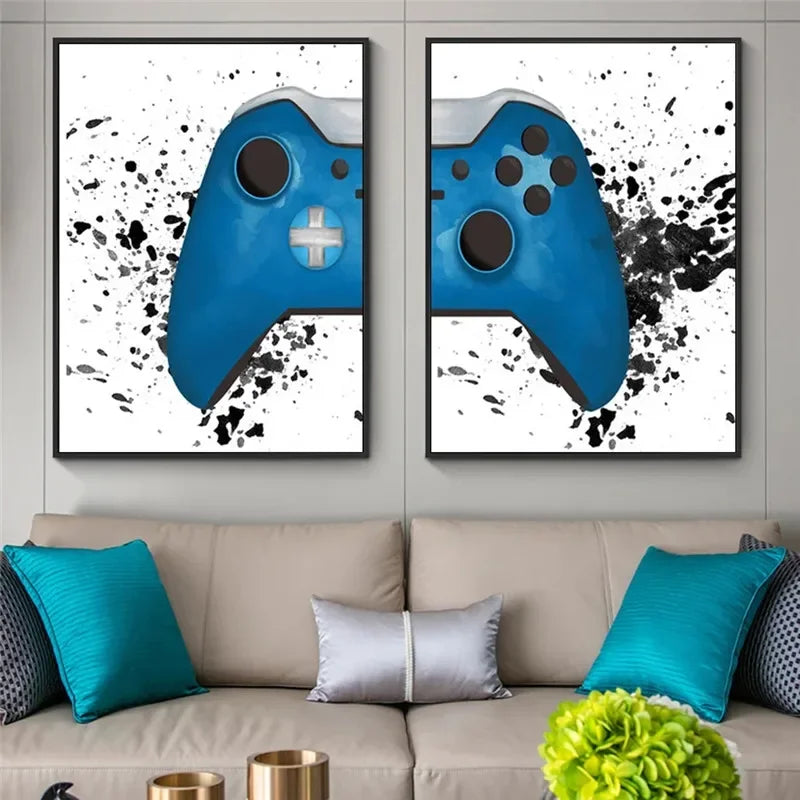 Quadro Gamer – Tela Decorativa com Controle de Videogame