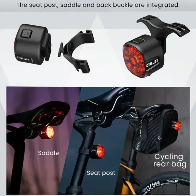 Luz Traseira Inteligente para Bicicleta GIYO – Segurança e Visibilidade com Sensor Automático