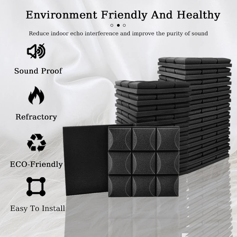 TOUO Studio Acoustic Foam Panels – Painéis de Espuma Acústica para Estúdios, Escritórios e Tratamento de Som