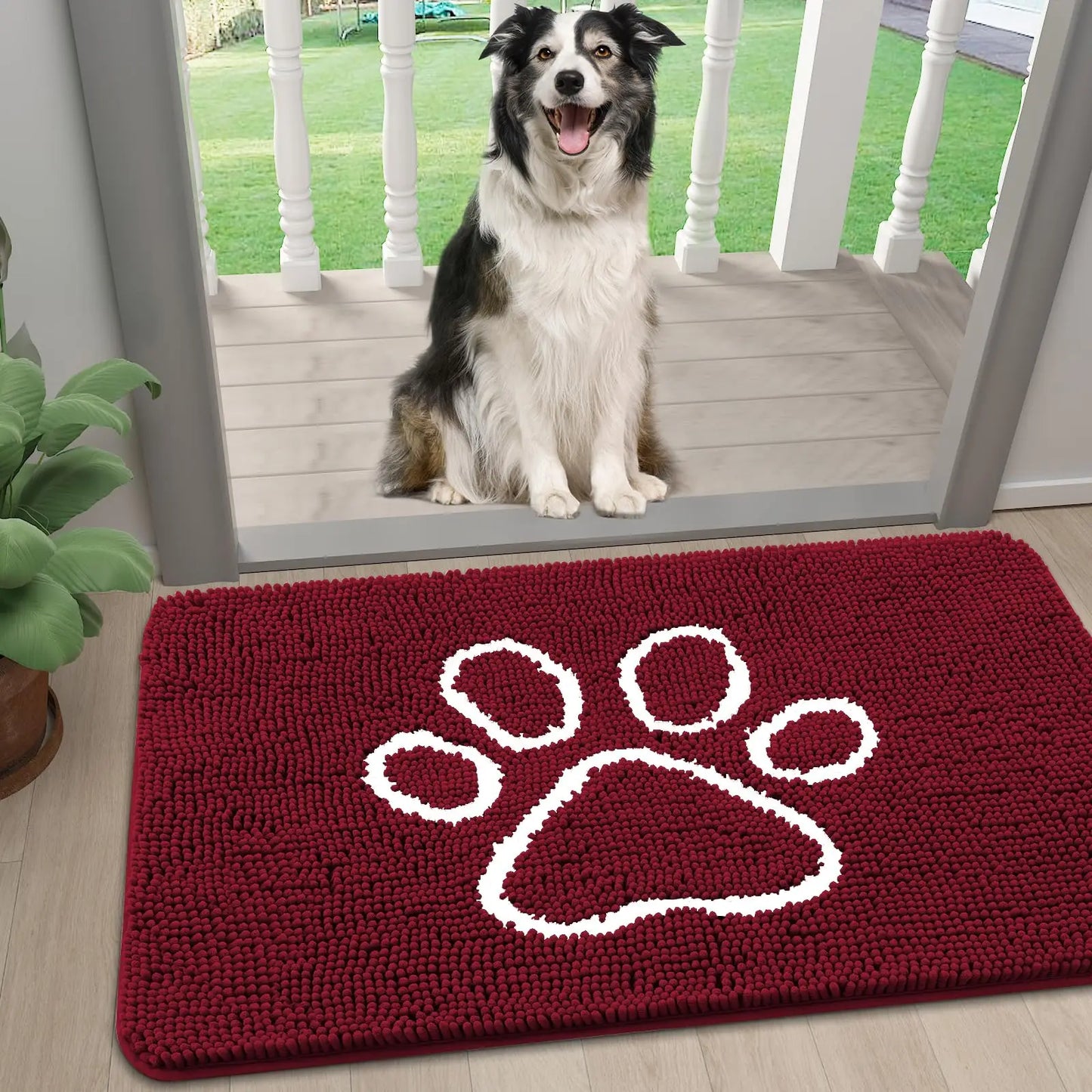 Tapete para Porta Olanly para Patas Sujas - Tapete Absorvente e Antiderrapante para Cachorros