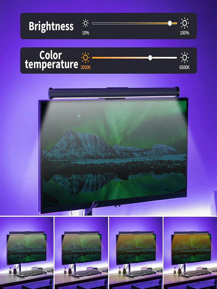 LED Monitor Light Bar for Computer Screen - RGB Atmosphere Table Lamp (44cm)