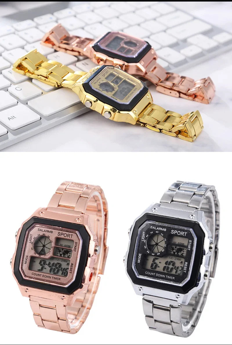 Relógio Esportivo Masculino YIKAZE Luxury Stainless Steel