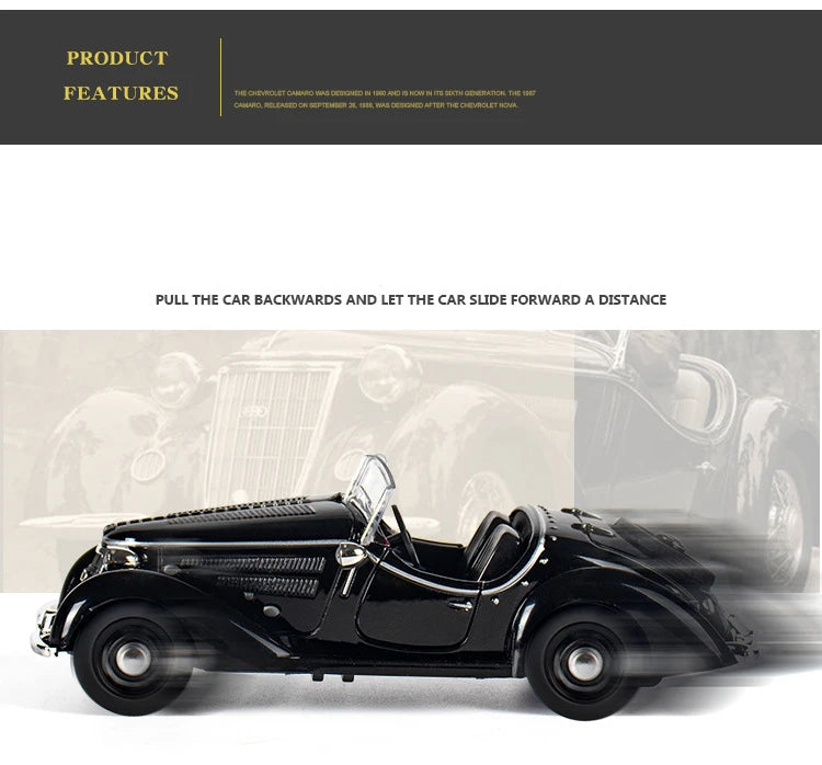 1: 32 WANDERER W25KROADSTER Alloy Car Model High Simulation Diecasts Toy With Sound and Light Pull Back Vehicles Decoration Toys