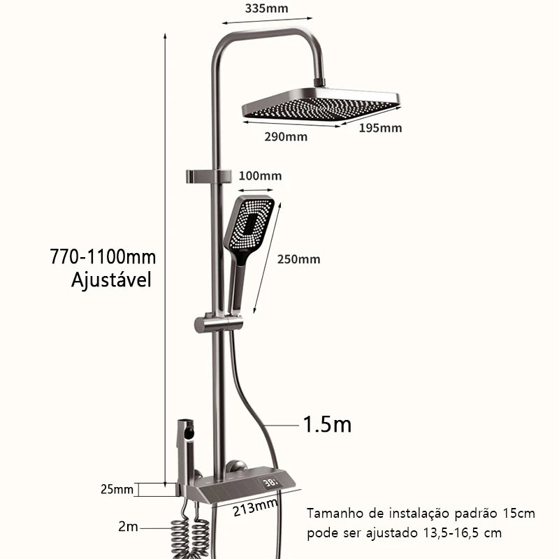 Kit Completo de Chuveiro Digital LED - Luxo e Conforto!