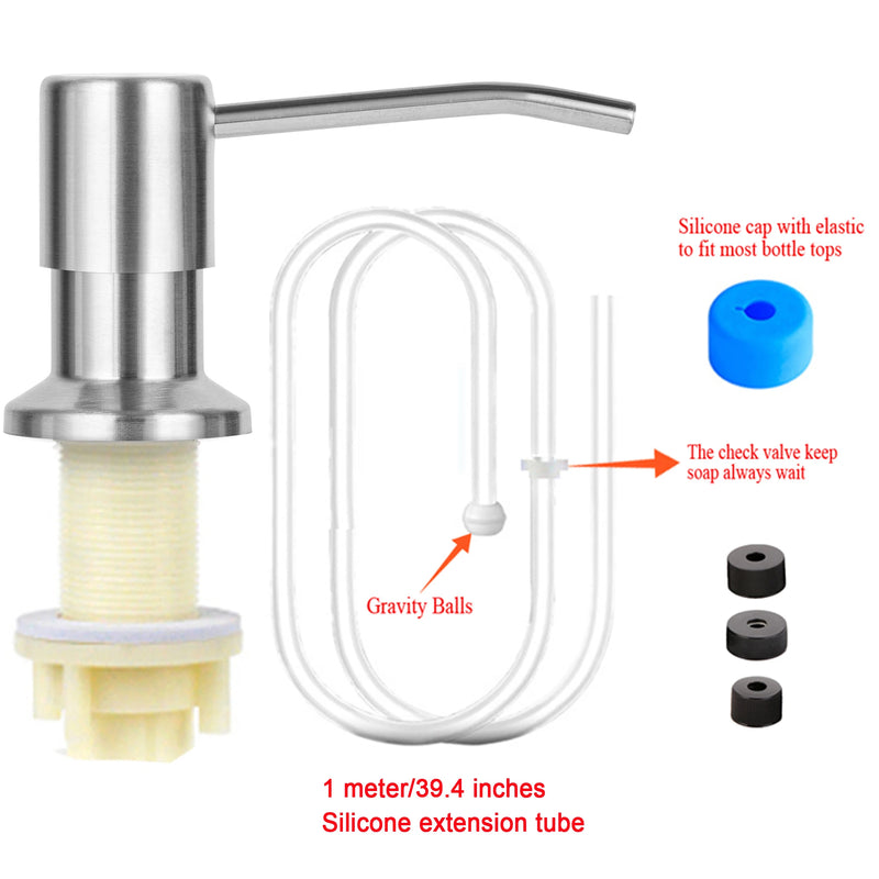 Dispenser de Sabão para Pia de Cozinha - Com Kit de Extensão para Instalação sob a Pia