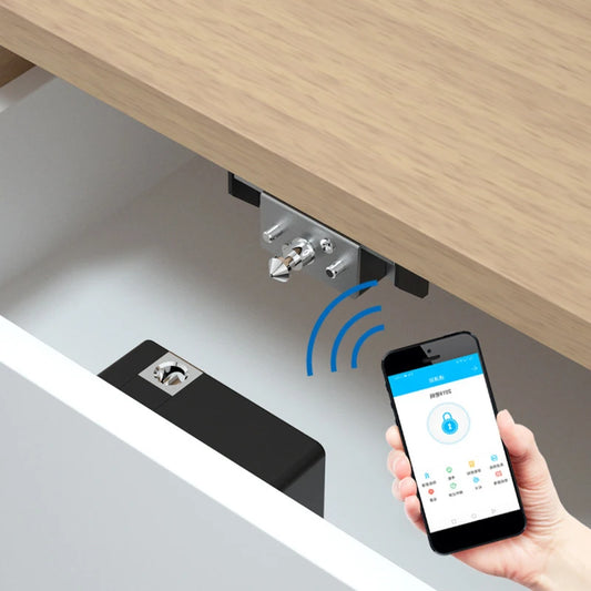 Fechadura Eletrônica Invisível para Gavetas com RFID – Smart Lock com Cartão e Controle por App | Instalação Fácil e Segurança Discreta para Móveis e Armários